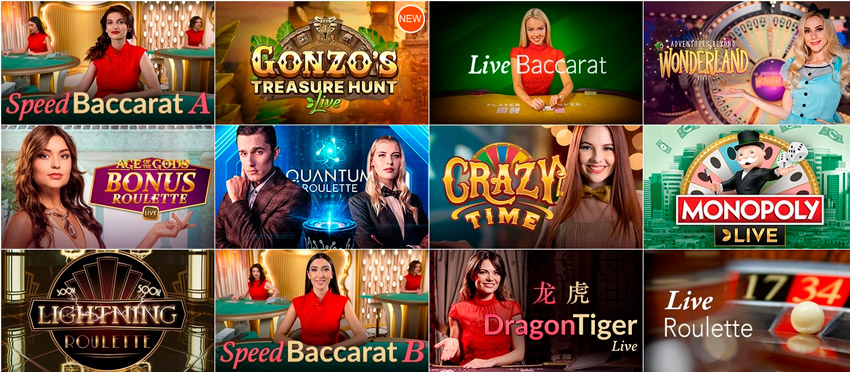 Раздел игр с живыми дилерами